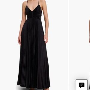 ALC Aries Pleated Cutout Maxi Dress